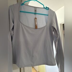SKIMS Scoop Neck Long Sleeve Top